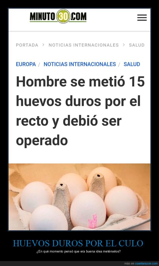 huevos duros,operar,recto
