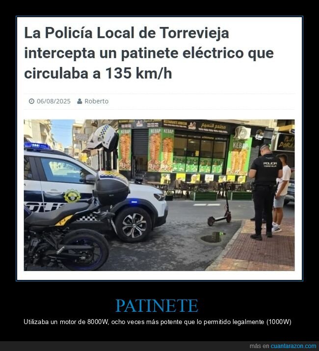 patinete,velocidad,policía