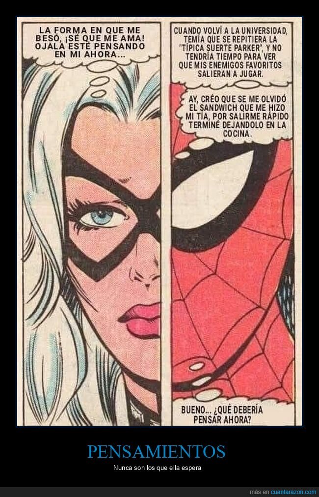 gata negra,spiderman,pensar