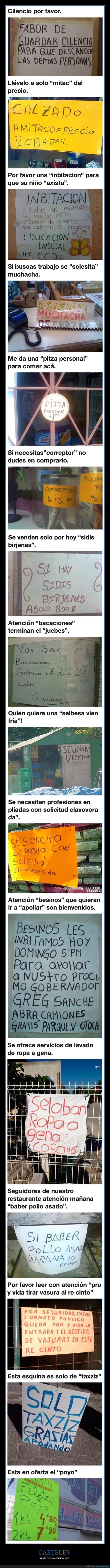 carteles,ortografía,fails