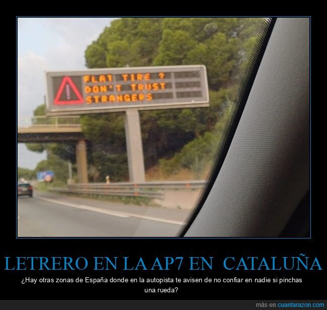 letrero,pinchar,rueda,confiar