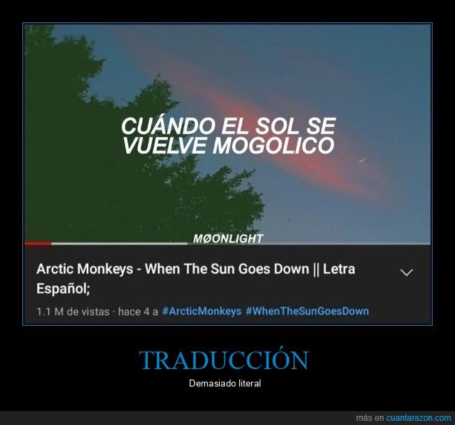 arctic monkeys,traducción,when the sun goes down