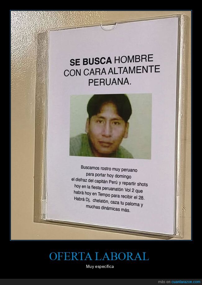 carteles,oferta de empleo,peruano