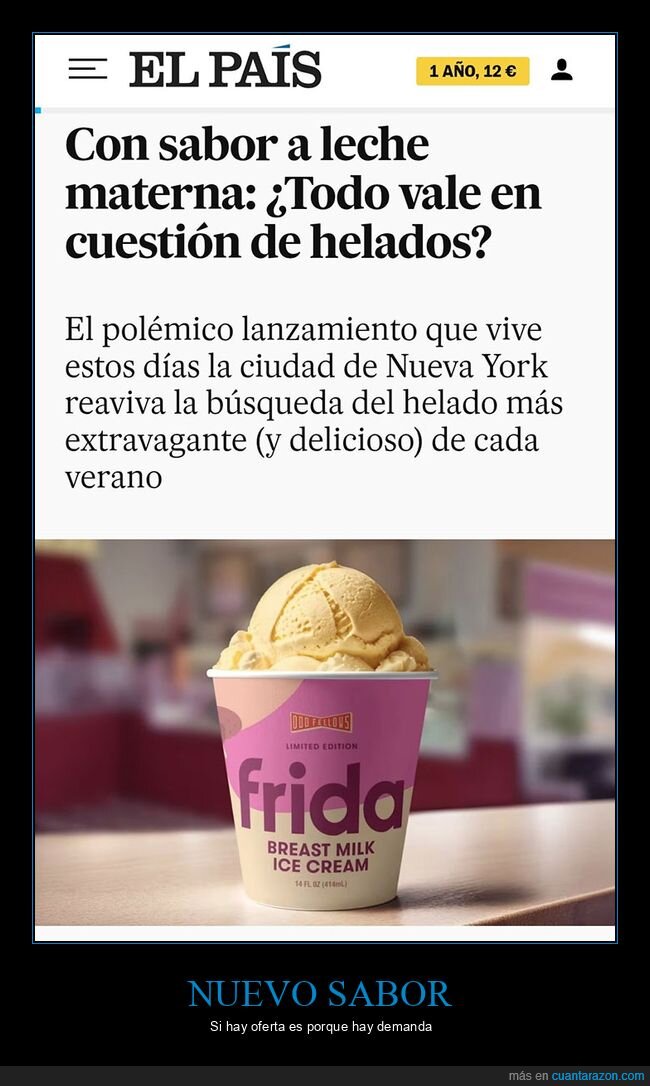helado,leche materna,sabor
