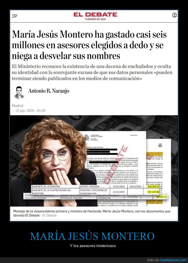 maría jesús montero,asesores,desvelar