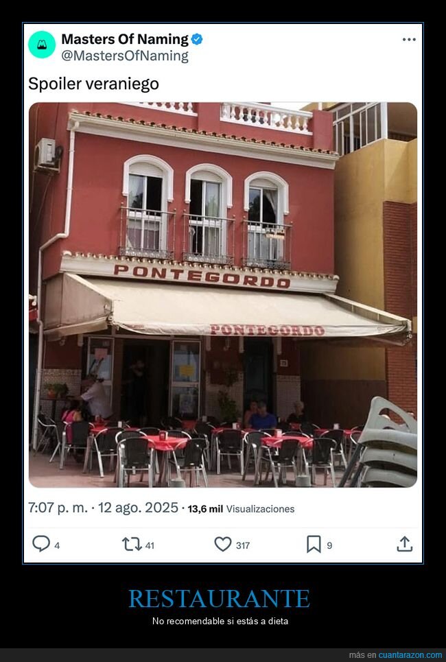 nombres,pontegordo,restaurante