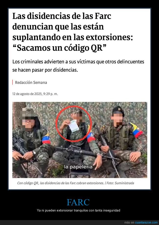 extorsiones,farc,suplantando