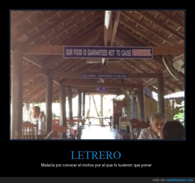 carteles,comida,embarazos,restaurante