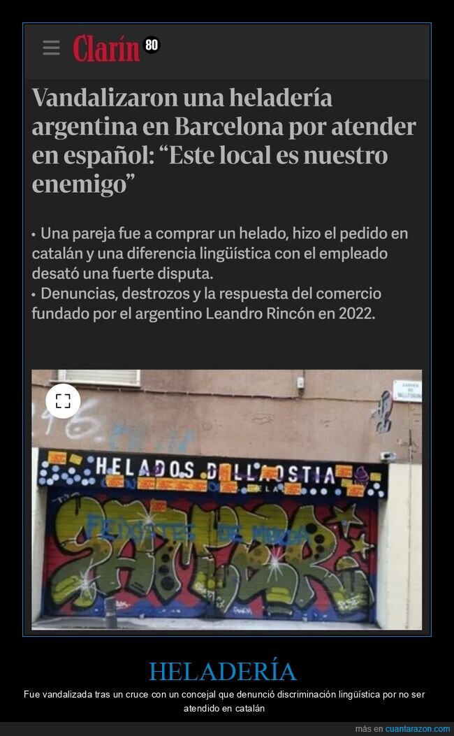 heladería,vandalizada,barcelona,catalán
