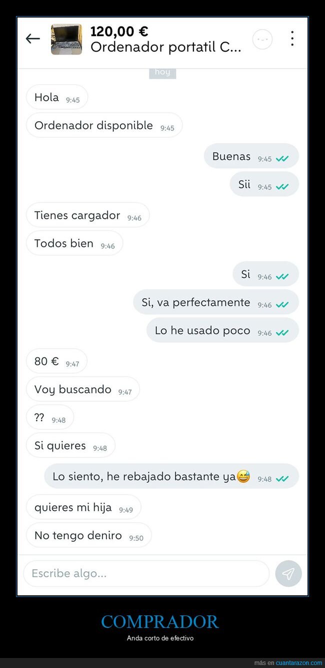 dinero,hija,ordenador,wallapop,wtf