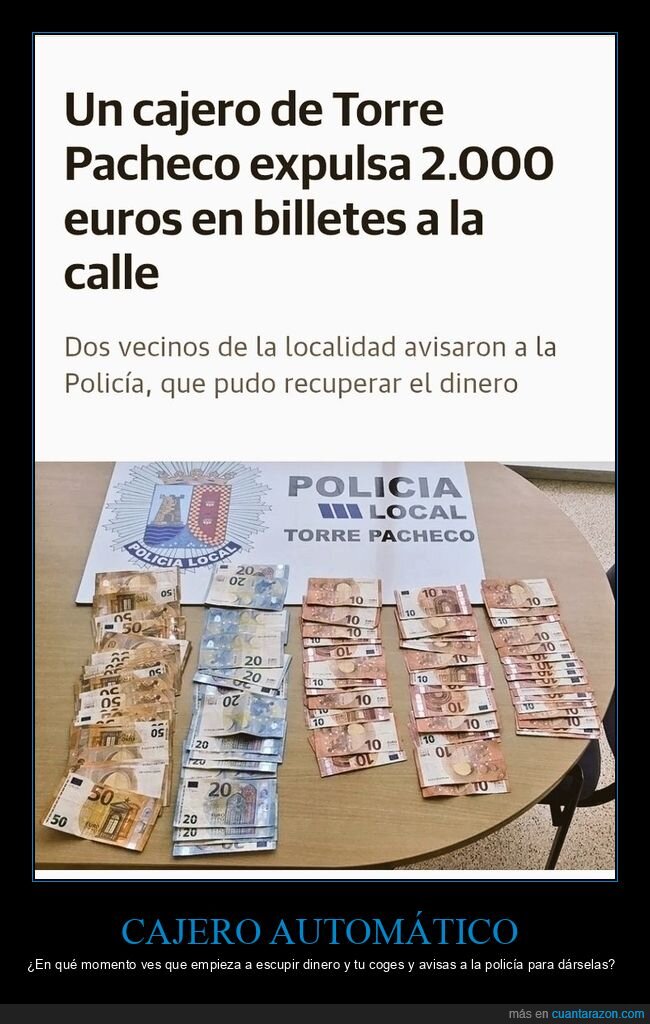 cajero,dinero,policía