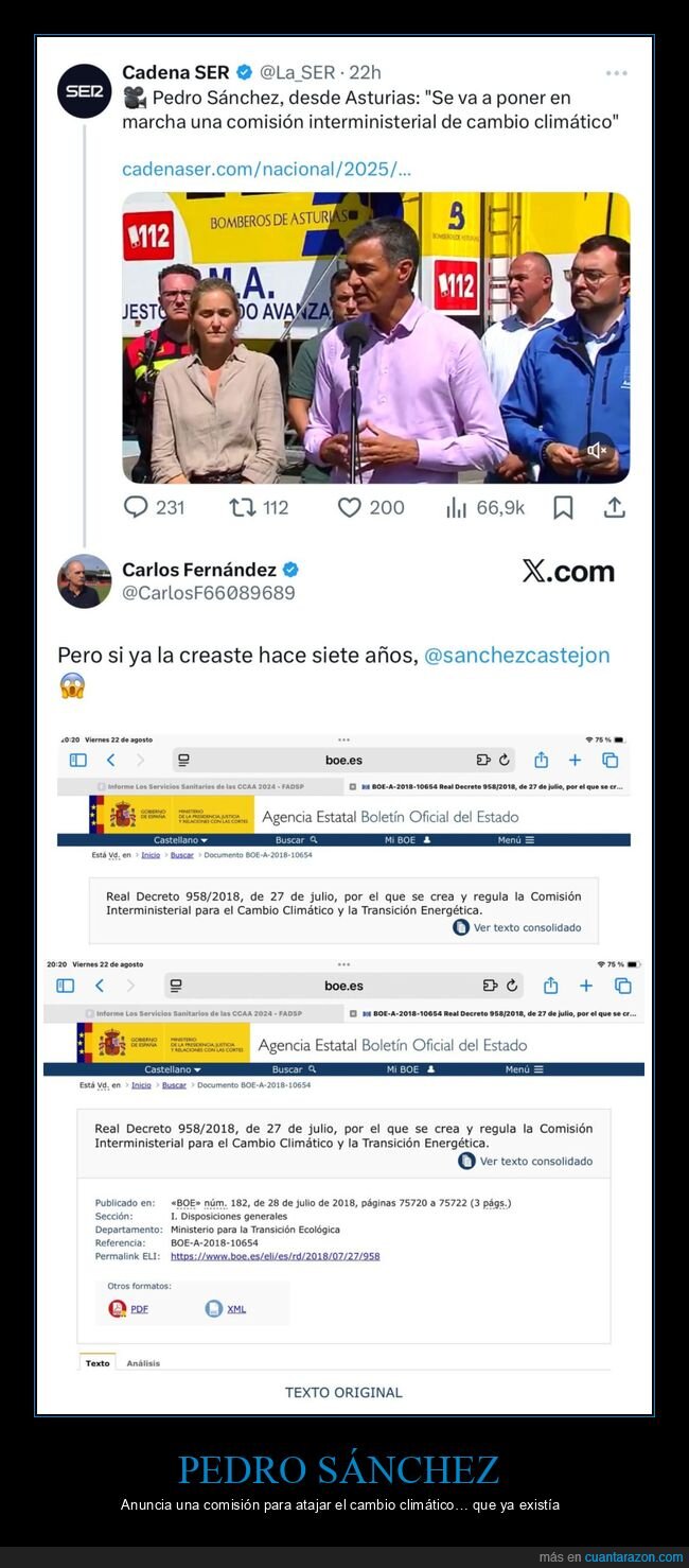 pedro sánchez,comisión,cambio climático,políticos