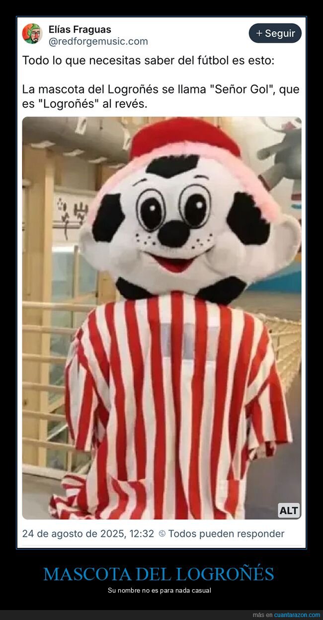 al revés,fútbol,logroñés,mascota,nombres,señor gol