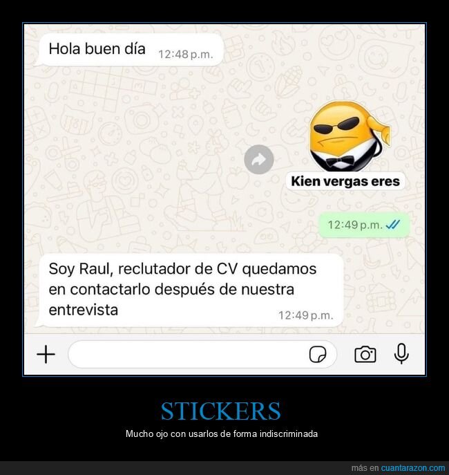 sticker,entrevista de trabajo