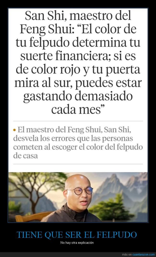 felpudo,feng shui,gastar