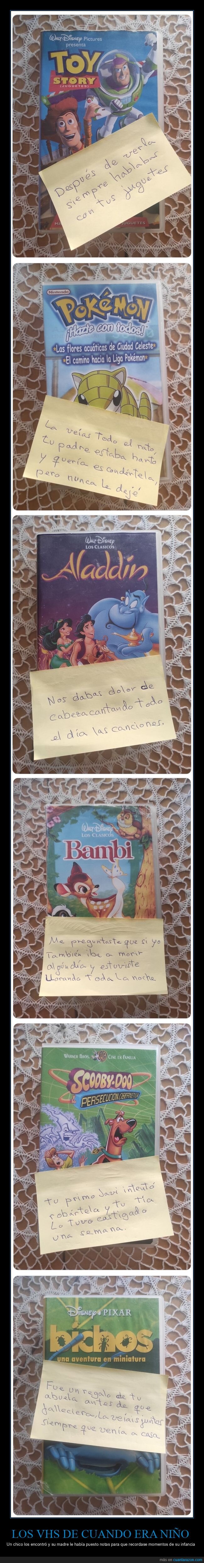 vhs,películas,madre,hijo,notas