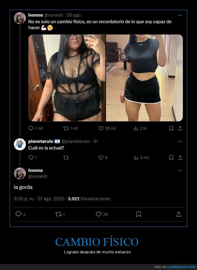 antes,cambio físico,después