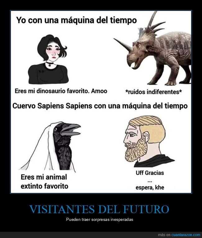 máquina del tiempo,dinosaurios,cuervos,extinto