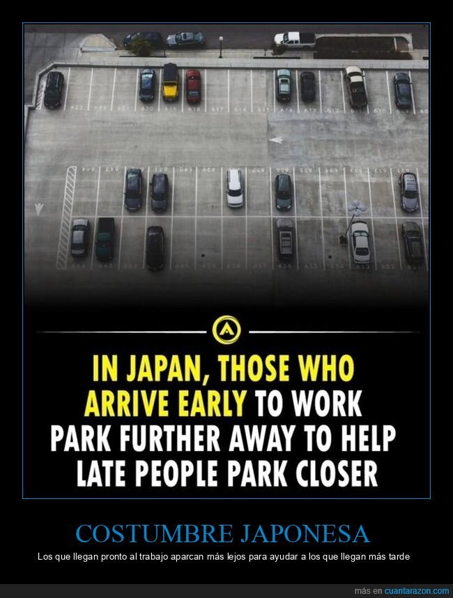 japón,trabajo,aparcamiento,coches,llegar pronto,llegar tarde