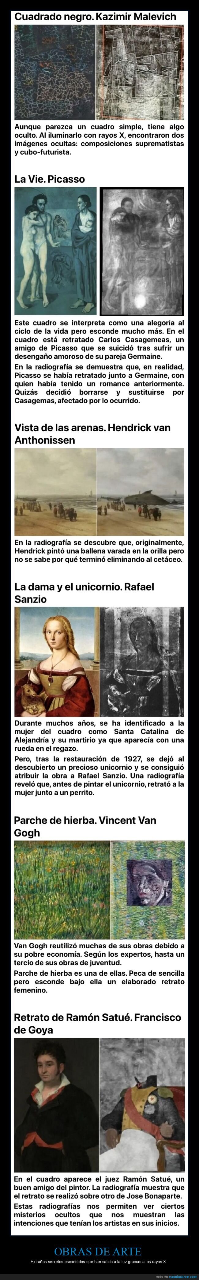 obras de arte,secretos,rayos x