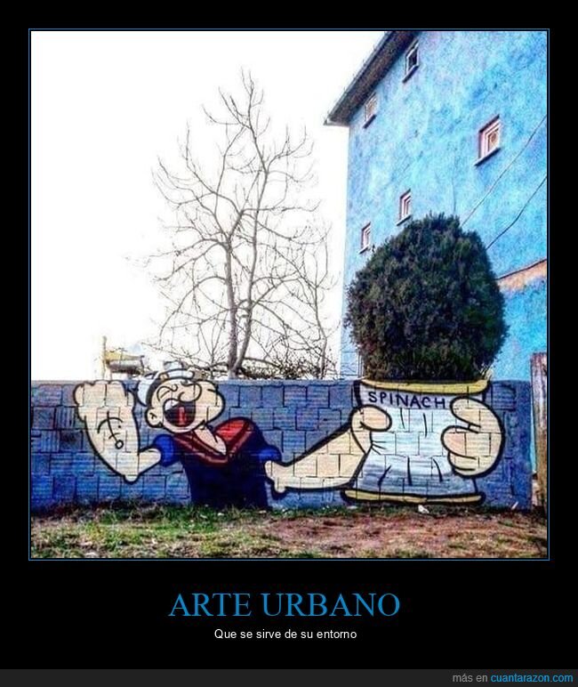 popeye,arbusto,espinacas,arte urbano