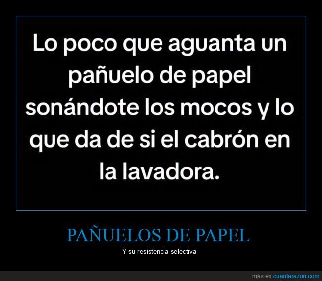 pañuelo de papel,mocos,lavadora