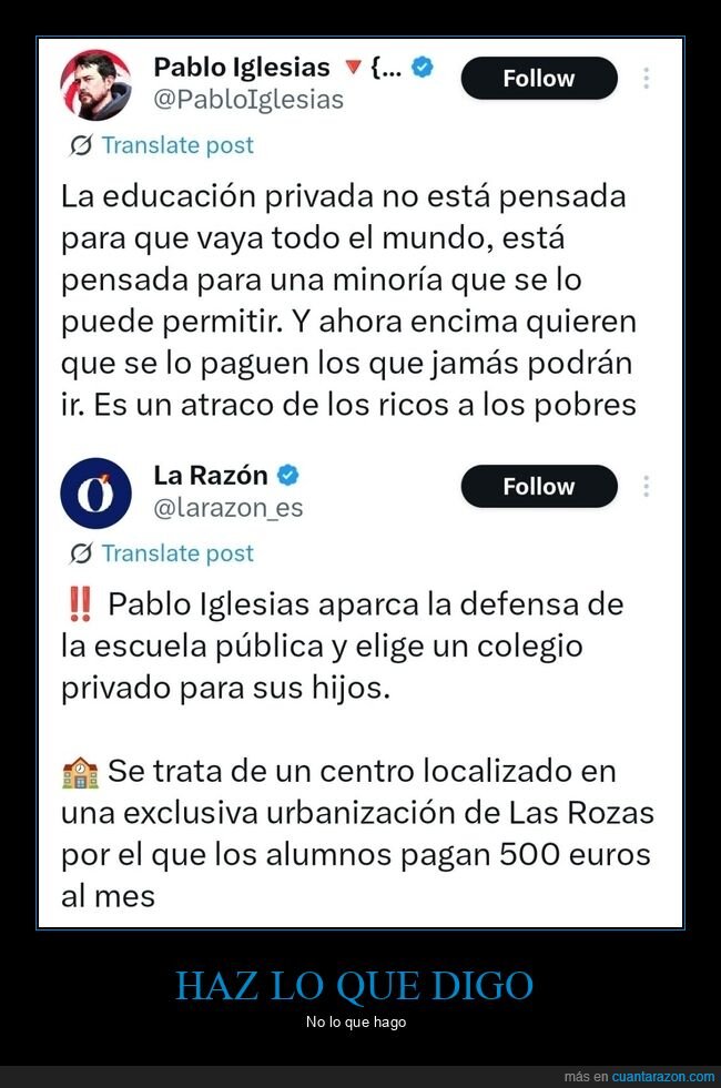 pablo iglesias,colegio privado