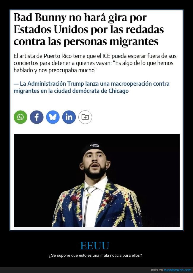 bad bunny,gira,eeuu,inmigrantes