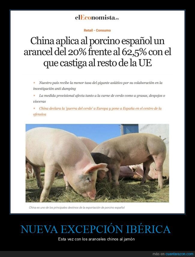 china,aranceles,cerdo,españa