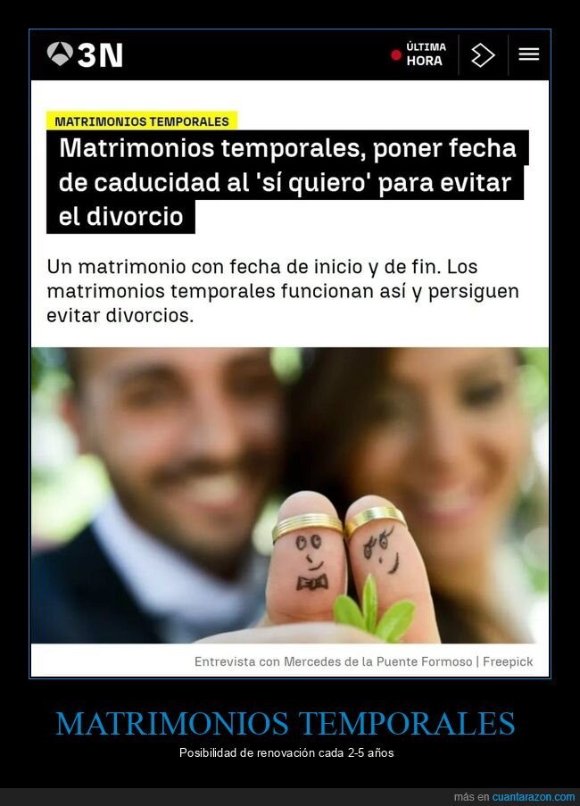 matrimonios temporales,caducidad,divorcio