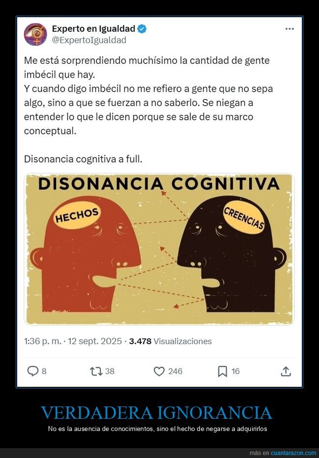disonancia cognitiva,hechos,creencias