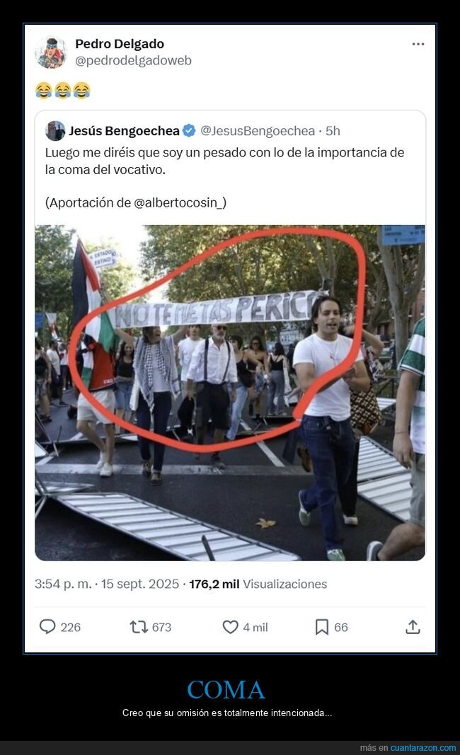 coma,perico delgado,meterse,pancarta