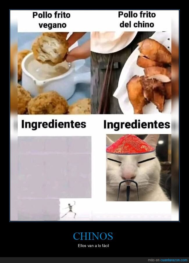 pollo,vegano,chino,ingredientes