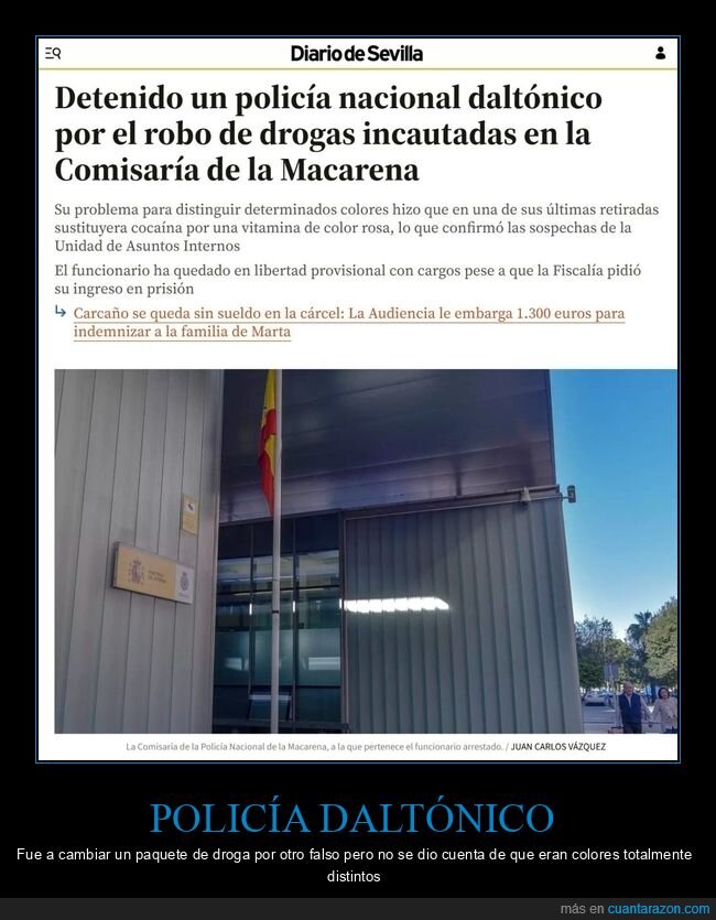 policía,daltónico,robo