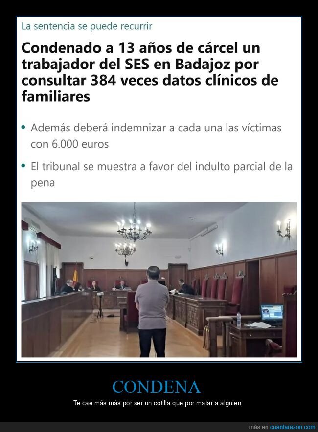 condena,datos clínicos