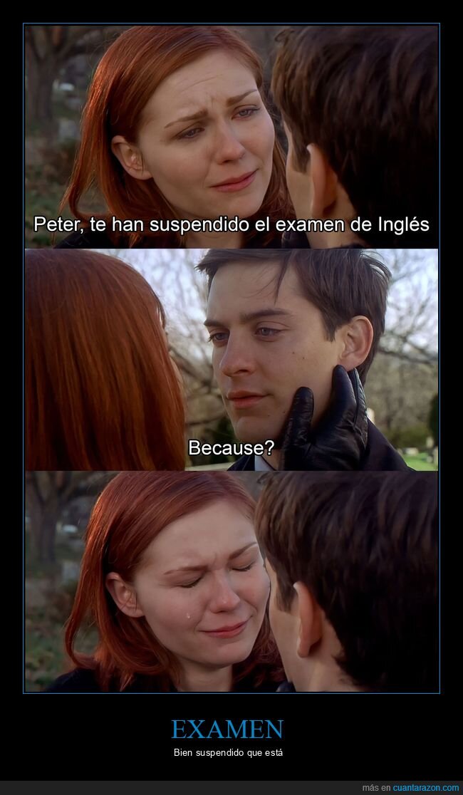 suspendido,examen,inglés
