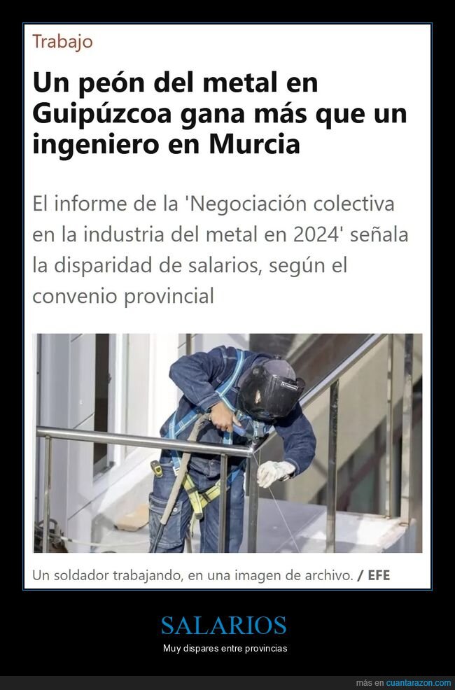salarios,peón,ingeniero,murcia,guipúzcoa