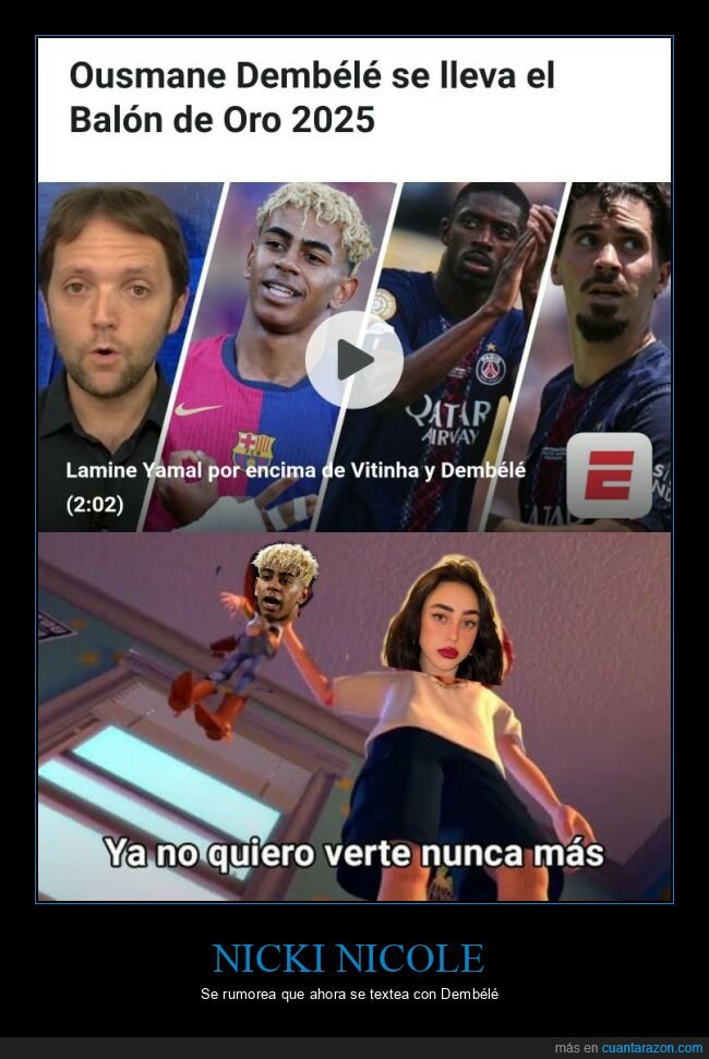 nicki nicole,balón de oro,fútbol,lamine yamal,dembélé