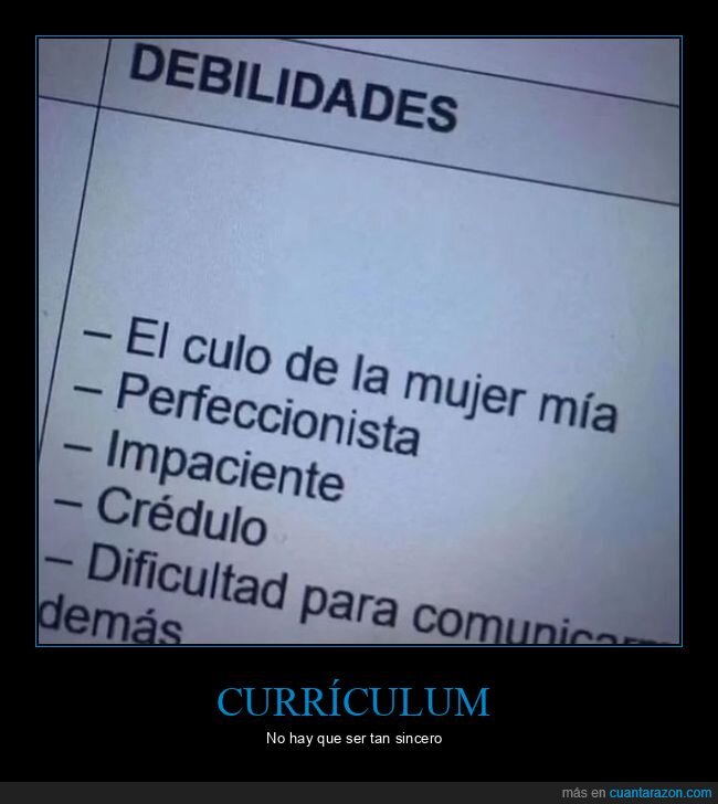 currículum,debilidades