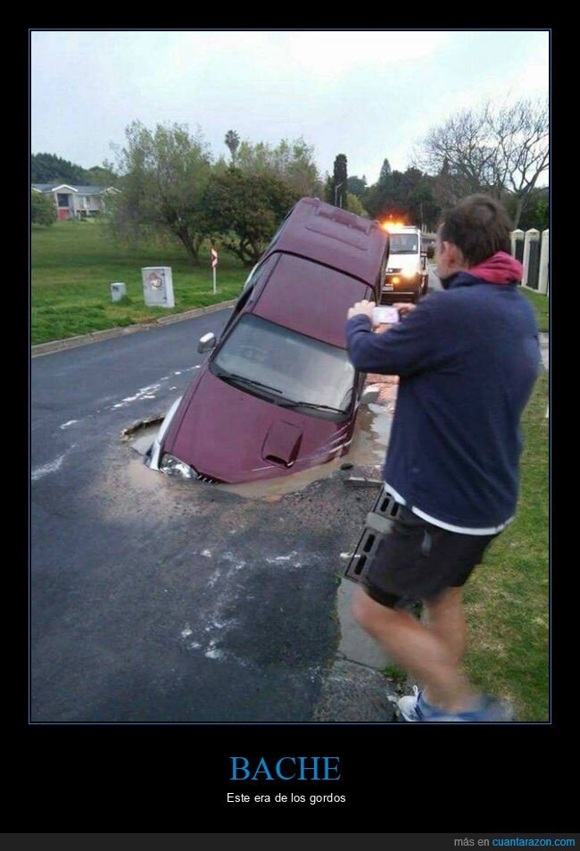 coche,agujero,fails