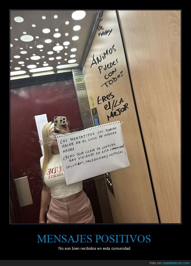 ascensor,carteles,pintadas,vecinos