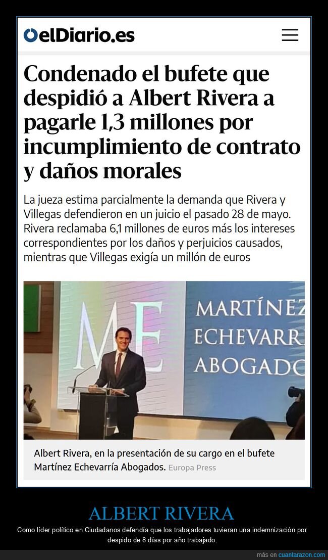 albert rivera,indemnización