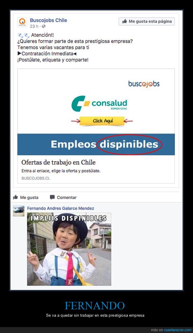 dispinibles,fails,oferta de empleo