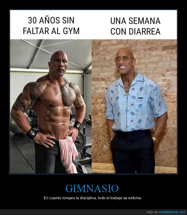 diarrea,gimnasio,the rock