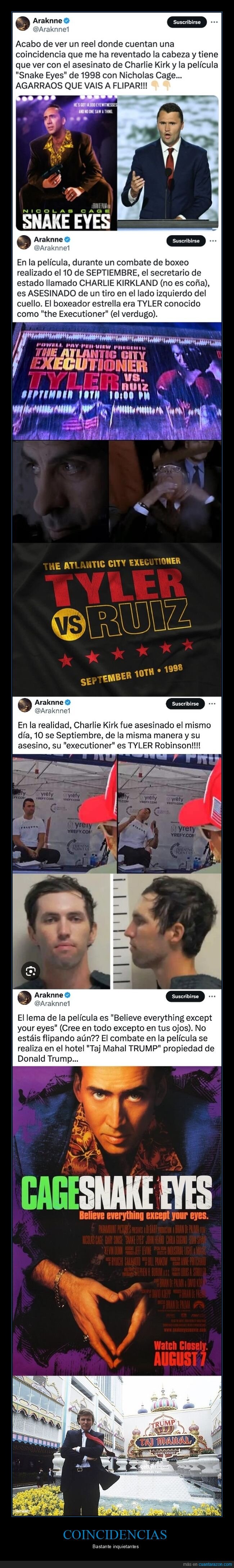 charlie kirk,snake eyes,coincidencias