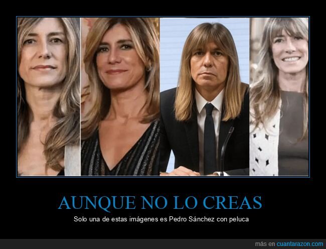 pedro s&aacute;nchez,bego&ntilde;a g&oacute;mez,peluca,pol&iacute;ticos