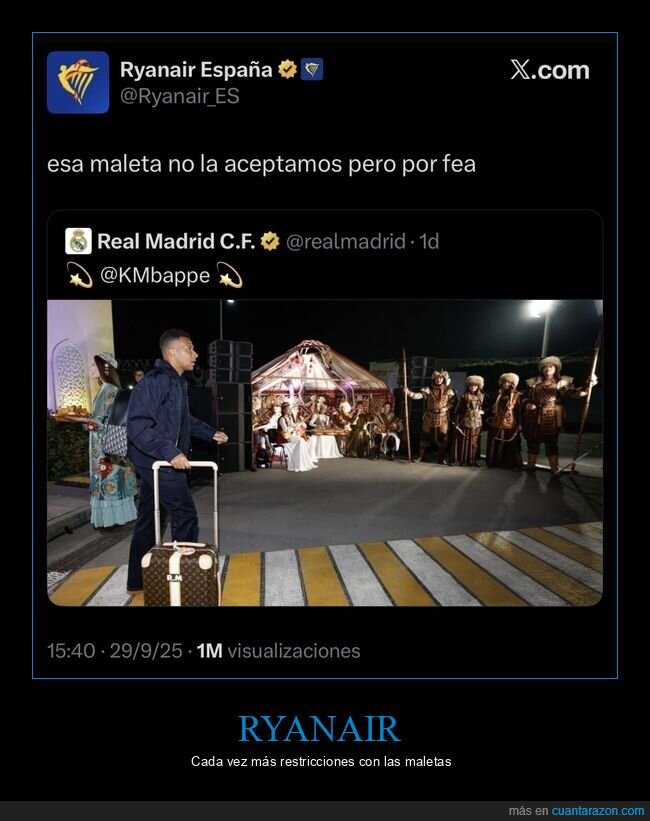 ryanair,maleta,mbappe