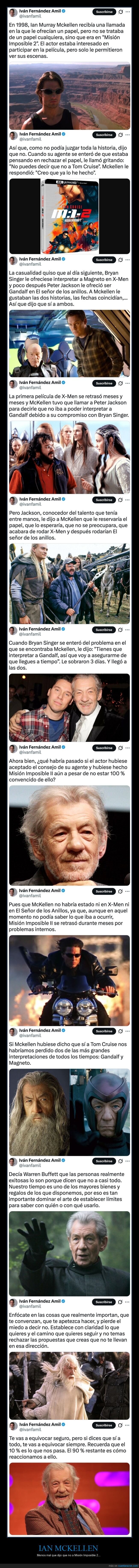 ian mckellen,misión imposible 2,x-men,el señor de los anillos