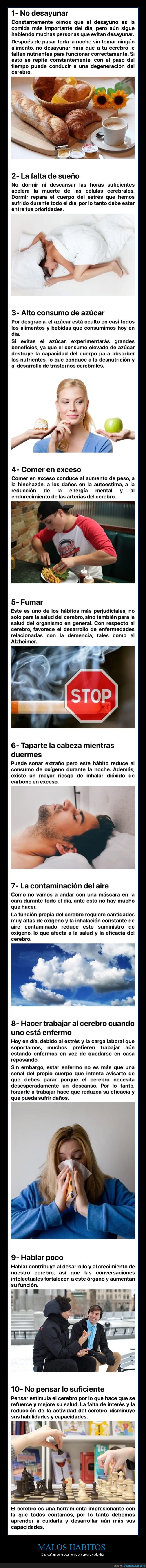 malos hábitos,dañar,cerebro