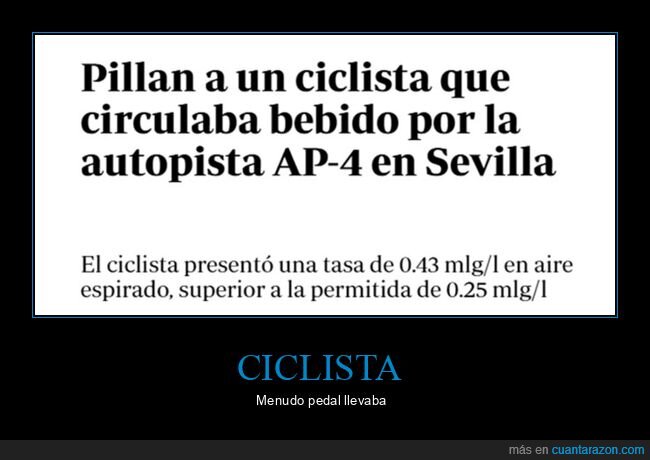 autopista,bicicleta,borracho,ciclista